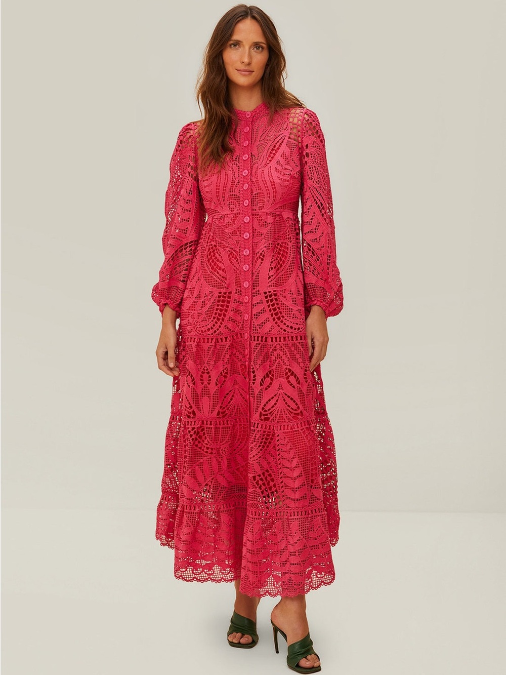 Farm Rio: PINK GUIPIRE MAXI DRESS